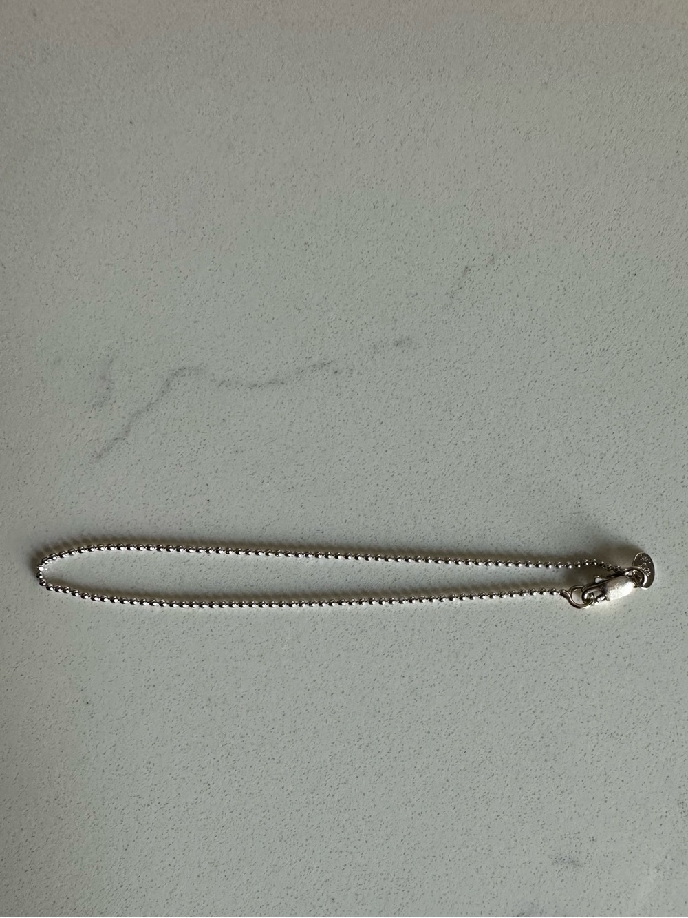 Sarah Elise 0.9mm 14k White Gold Beaded Chain Bracelet 6.25 inches
